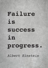 Failure is success in progress .